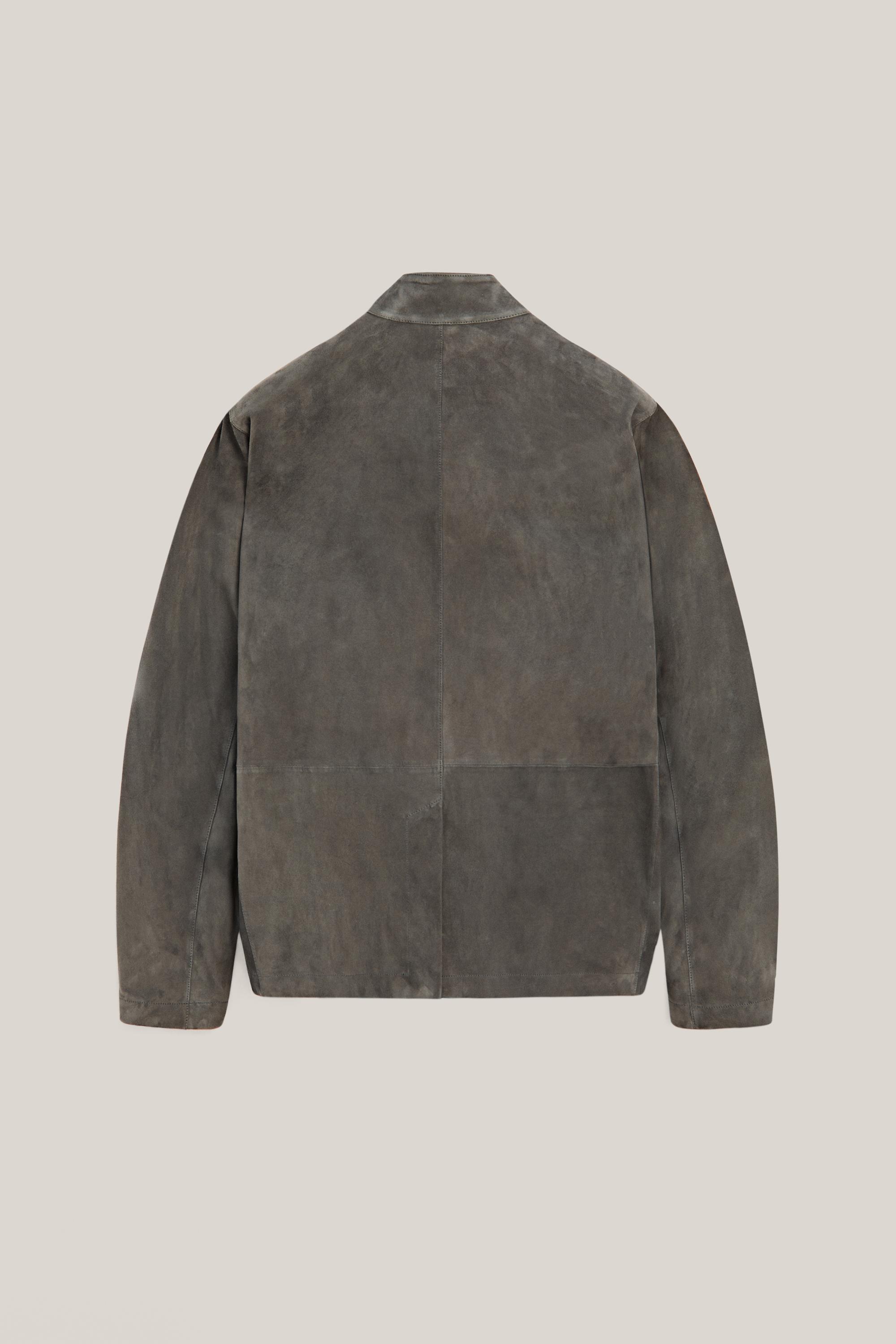 Suede leather overshirt with stand collar - LIMITED EDITION